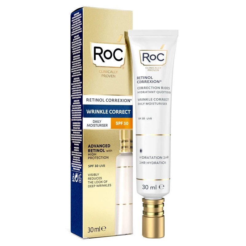 ROC RETINOL CORREXION WRINKLE CORRECT DAILY MOISTURISER SPF30 30 ML 3 ROC RETINOL CORREXION WRINKLE CORRECT DAILY MOISTURISER SPF30 30 ML